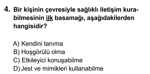 7. Sınıf Sosyal Bilgiler 2015 İOKBS Bursluluk Sınavı 4. Soru görseli