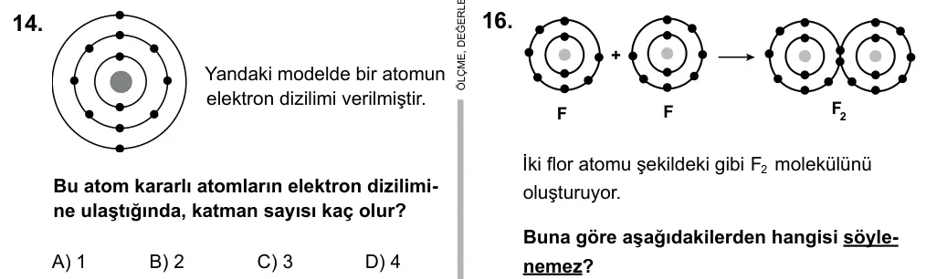 7. Sınıf Fen ve Teknoloji 2015 İOKBS Bursluluk Sınavı 14. Soru görseli