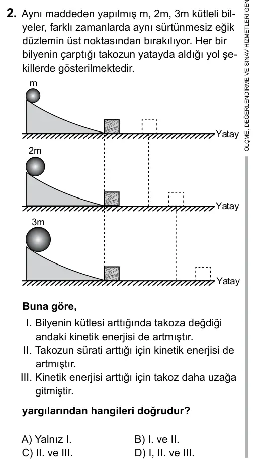 7. Sınıf Fen ve Teknoloji 2015 İOKBS Bursluluk Sınavı 2. Soru görseli