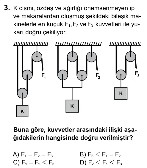 7. Sınıf Fen ve Teknoloji 2015 İOKBS Bursluluk Sınavı 3. Soru görseli