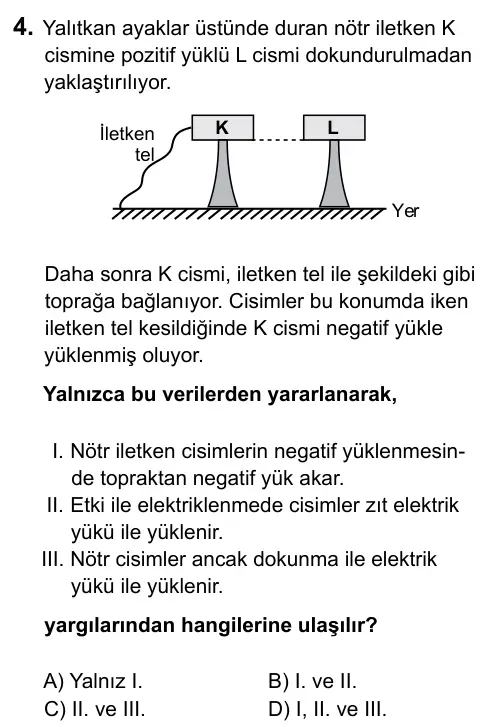 7. Sınıf Fen ve Teknoloji 2015 İOKBS Bursluluk Sınavı 4. Soru görseli