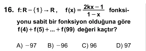 9, 10, 11. Sınıf Matematik 2015 İOKBS Bursluluk Sınavı 16. Soru görseli