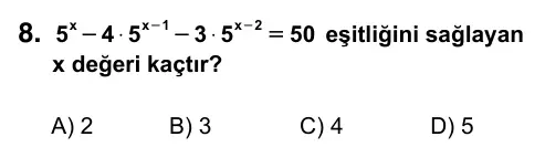 9, 10, 11. Sınıf Matematik 2015 İOKBS Bursluluk Sınavı 8. Soru görseli