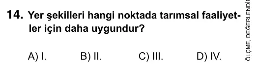 9, 10, 11. Sınıf Sosyal Bilgiler 2015 İOKBS Bursluluk Sınavı 14. Soru görseli