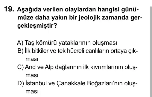 9, 10, 11. Sınıf Sosyal Bilgiler 2015 İOKBS Bursluluk Sınavı 19. Soru görseli