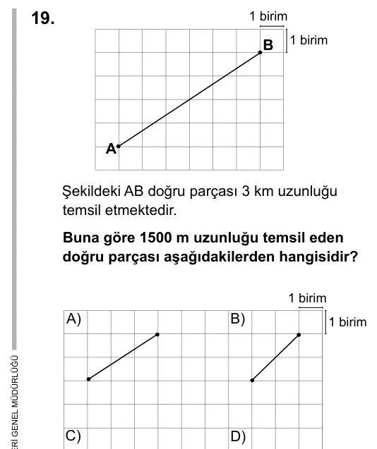 5. Sınıf Matematik 2016 İOKBS Bursluluk Sınavı 19. Soru görseli