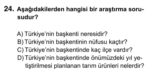5. Sınıf Matematik 2016 İOKBS Bursluluk Sınavı 24. Soru görseli