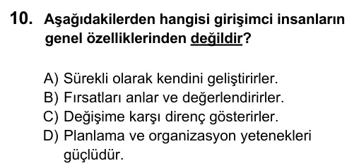 5. Sınıf Sosyal Bilgiler 2016 İOKBS Bursluluk Sınavı 10. Soru görseli