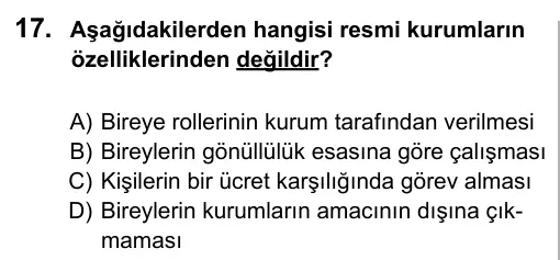 5. Sınıf Sosyal Bilgiler 2016 İOKBS Bursluluk Sınavı 17. Soru görseli
