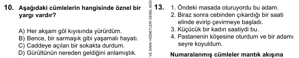 5. Sınıf Türkçe 2016 İOKBS Bursluluk Sınavı 10. Soru görseli