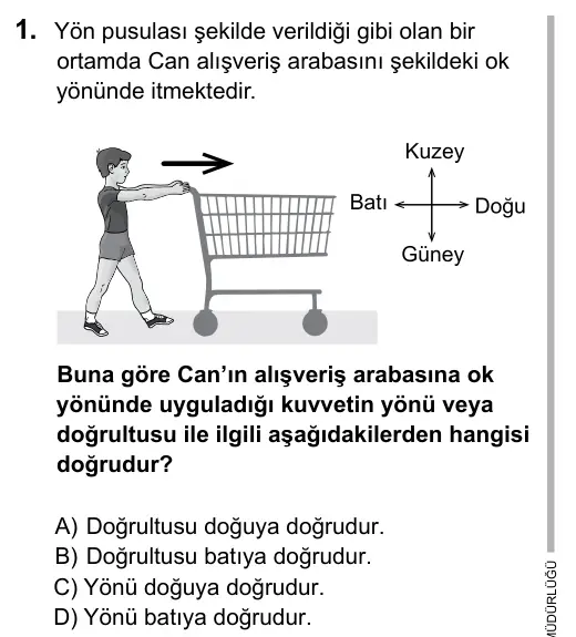 6. Sınıf Fen Bilimleri 2016 İOKBS Bursluluk Sınavı 1. Soru görseli