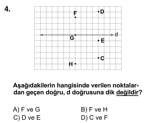 6. Sınıf Matematik 2016 İOKBS Bursluluk Sınavı 4. Soru görseli