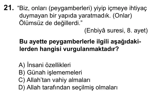 6. Sınıf Sosyal Bilgiler 2016 İOKBS Bursluluk Sınavı 21. Soru görseli