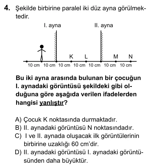 7. Sınıf Fen Bilimleri 2016 İOKBS Bursluluk Sınavı 4. Soru görseli