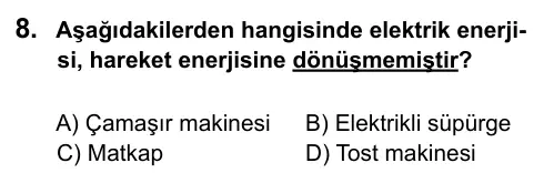 7. Sınıf Fen Bilimleri 2016 İOKBS Bursluluk Sınavı 8. Soru görseli