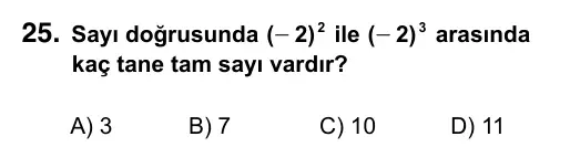 7. Sınıf Matematik 2016 İOKBS Bursluluk Sınavı 25. Soru görseli