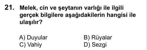 7. Sınıf Sosyal Bilgiler 2016 İOKBS Bursluluk Sınavı 21. Soru görseli