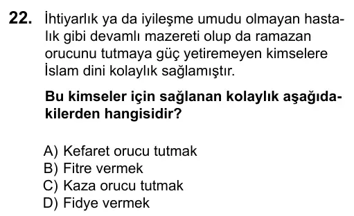 7. Sınıf Sosyal Bilgiler 2016 İOKBS Bursluluk Sınavı 22. Soru görseli