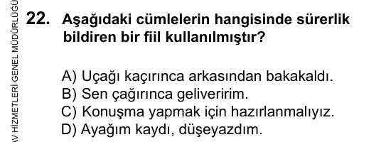 7. Sınıf Türkçe 2016 İOKBS Bursluluk Sınavı 22. Soru görseli