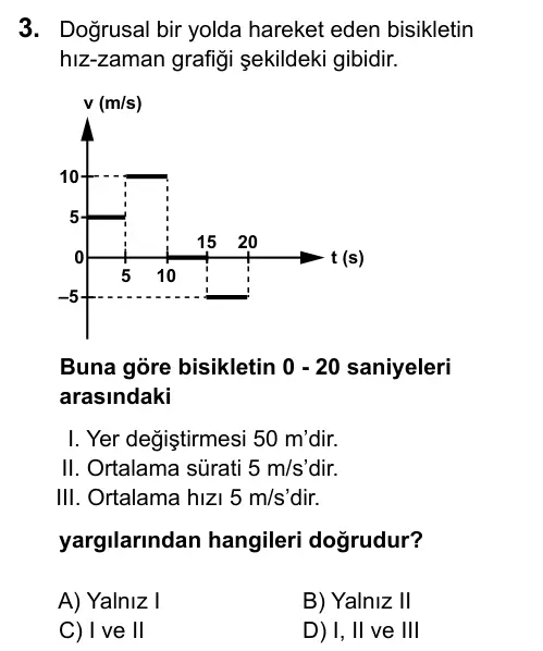 9, 10, 11. Sınıf Fen Bilimleri 2016 İOKBS Bursluluk Sınavı 3. Soru görseli