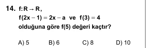 9, 10, 11. Sınıf Matematik 2016 İOKBS Bursluluk Sınavı 14. Soru görseli