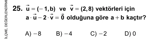 9, 10, 11. Sınıf Matematik 2016 İOKBS Bursluluk Sınavı 25. Soru görseli