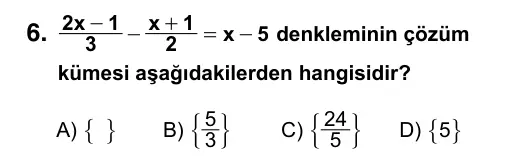 9, 10, 11. Sınıf Matematik 2016 İOKBS Bursluluk Sınavı 6. Soru görseli