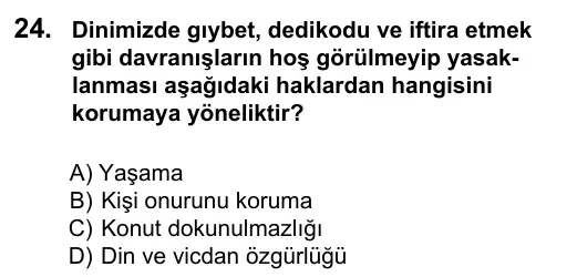 9, 10, 11. Sınıf Sosyal Bilgiler 2016 İOKBS Bursluluk Sınavı 24. Soru görseli