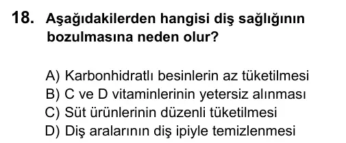 5. Sınıf Fen Bilimleri 2017 İOKBS Bursluluk Sınavı 18. Soru görseli