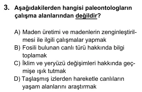 5. Sınıf Fen Bilimleri 2017 İOKBS Bursluluk Sınavı 3. Soru görseli