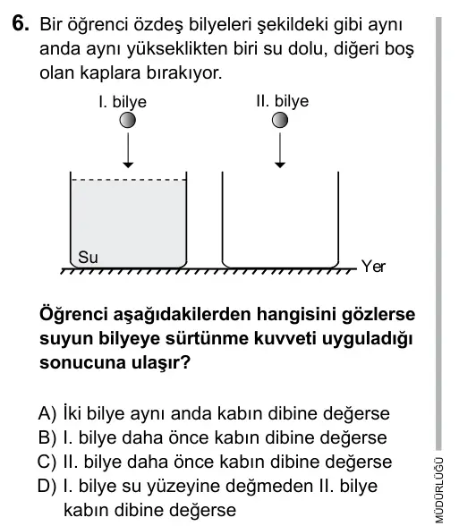 5. Sınıf Fen Bilimleri 2017 İOKBS Bursluluk Sınavı 6. Soru görseli
