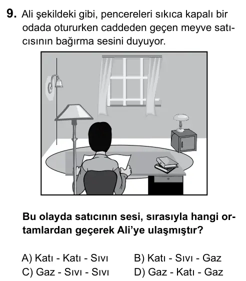 5. Sınıf Fen Bilimleri 2017 İOKBS Bursluluk Sınavı 9. Soru görseli