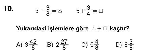 5. Sınıf Matematik 2017 İOKBS Bursluluk Sınavı 10. Soru görseli