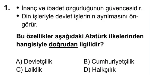 5. Sınıf Sosyal Bilgiler 2017 İOKBS Bursluluk Sınavı 1. Soru görseli