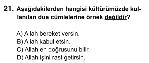 5. Sınıf Sosyal Bilgiler 2017 İOKBS Bursluluk Sınavı 21. Soru görseli