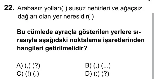 5. Sınıf Türkçe 2017 İOKBS Bursluluk Sınavı 22. Soru görseli