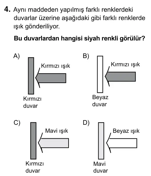 7. Sınıf Fen Bilimleri 2017 İOKBS Bursluluk Sınavı 4. Soru görseli