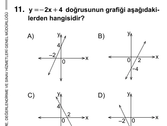 7. Sınıf Matematik 2017 İOKBS Bursluluk Sınavı 11. Soru görseli