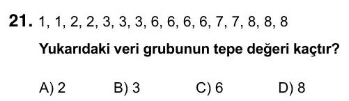 7. Sınıf Matematik 2017 İOKBS Bursluluk Sınavı 21. Soru görseli