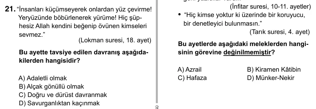 7. Sınıf Sosyal Bilgiler 2017 İOKBS Bursluluk Sınavı 21. Soru görseli