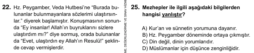7. Sınıf Sosyal Bilgiler 2017 İOKBS Bursluluk Sınavı 25. Soru görseli (1/3)