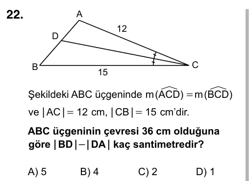 9, 10, 11. Sınıf Matematik 2017 İOKBS Bursluluk Sınavı 22. Soru görseli