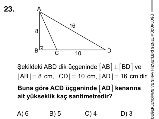 9, 10, 11. Sınıf Matematik 2017 İOKBS Bursluluk Sınavı 23. Soru görseli