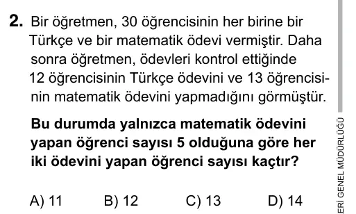 9, 10, 11. Sınıf Matematik 2017 İOKBS Bursluluk Sınavı 2. Soru görseli
