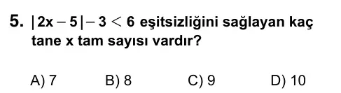 9, 10, 11. Sınıf Matematik 2017 İOKBS Bursluluk Sınavı 5. Soru görseli