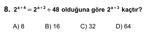 9, 10, 11. Sınıf Matematik 2017 İOKBS Bursluluk Sınavı 8. Soru görseli