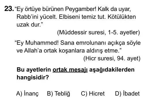 9, 10, 11. Sınıf Sosyal Bilgiler 2017 İOKBS Bursluluk Sınavı 23. Soru görseli