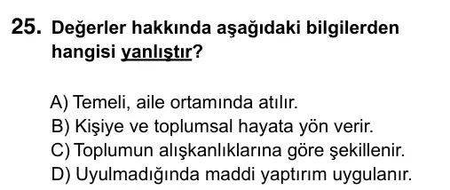 9, 10, 11. Sınıf Sosyal Bilgiler 2017 İOKBS Bursluluk Sınavı 25. Soru görseli (1/3)