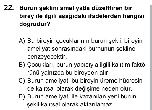 Hazırlık Sınıfı Fen Bilimleri 2017 İOKBS Bursluluk Sınavı 22. Soru görseli