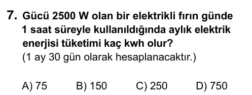 Hazırlık Sınıfı Fen Bilimleri 2017 İOKBS Bursluluk Sınavı 7. Soru görseli